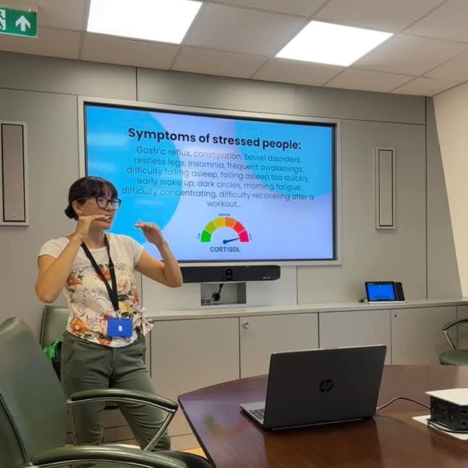 A stress workshop with an office team